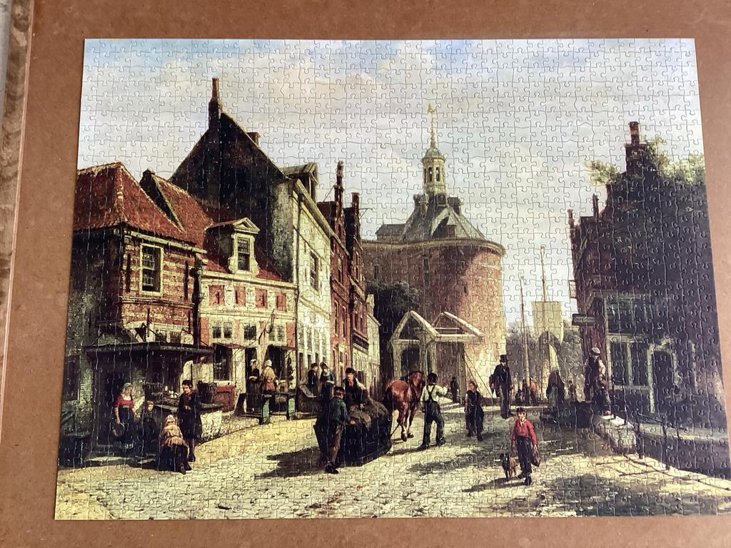 Enkhuizen de Dromedaris 1200 stukjes prachtige afbeelding, Ophalen of Verzenden, 500 t/m 1500 stukjes, Gebruikt, Legpuzzel