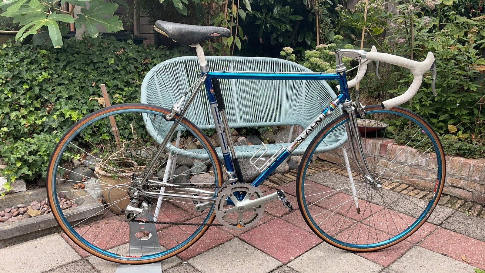 Scapin racefiets, chromovelato lak, als nieuw, 56cm, Fietsen en Brommers, 28 inch, Velgrem, Zo goed als nieuw, 53 tot 57 cm