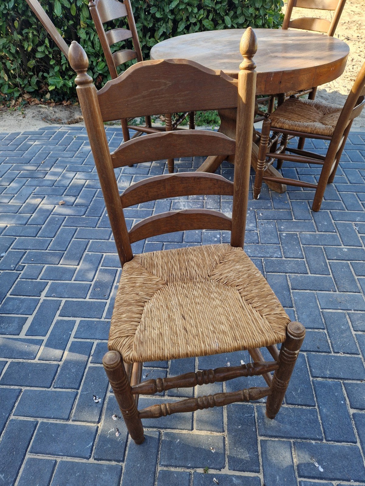 eetkamerstoelen met eiken tafel, Ophalen, Gebruikt, 200 cm of meer, 50 tot 100 cm