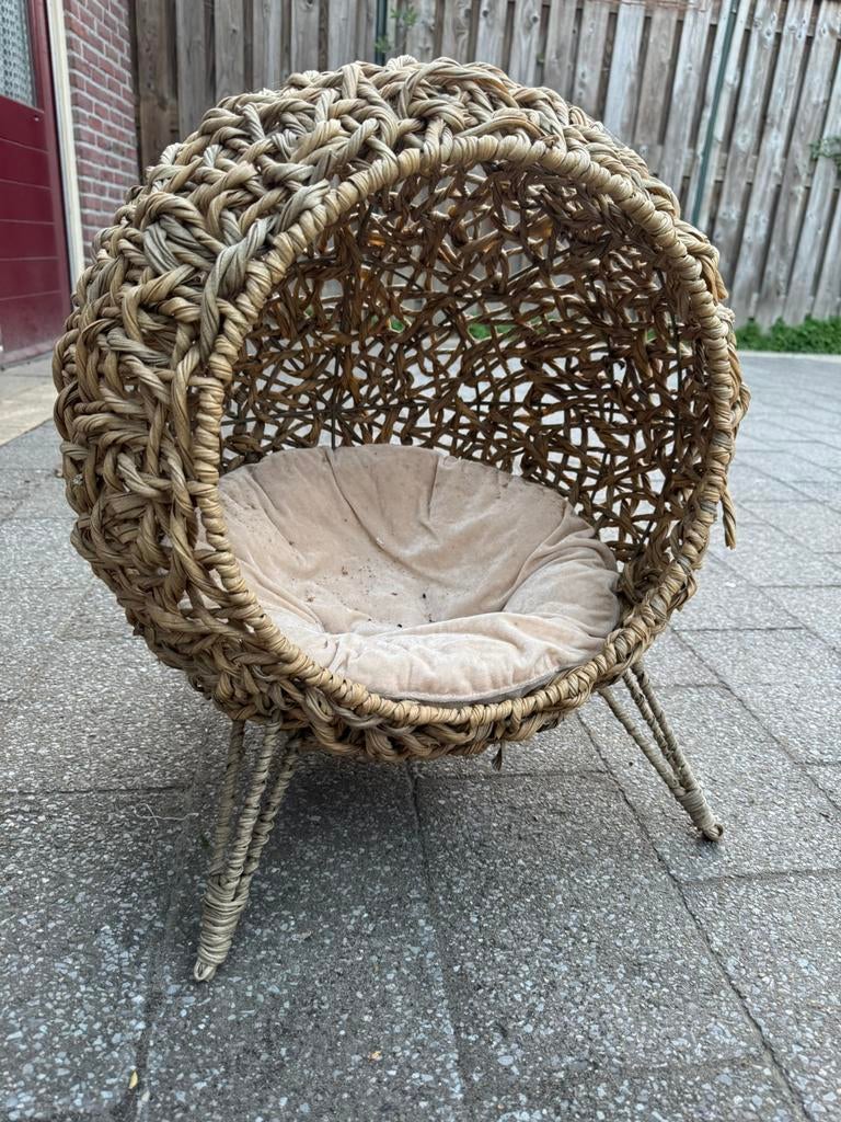 Pawhut kattenhuis incl kussen, Ophalen, Zo goed als nieuw, Riet