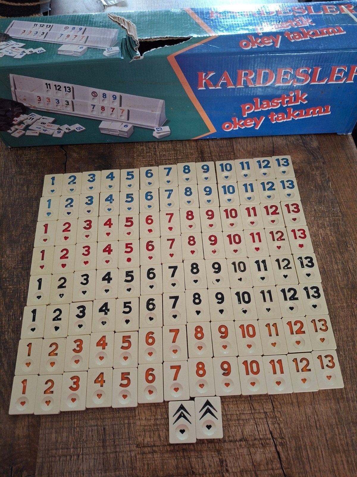 Kardesler Plastik Okey Takimi - Compleet rummikub, Drie of vier spelers, Ophalen of Verzenden, Gebruikt, Kardesler