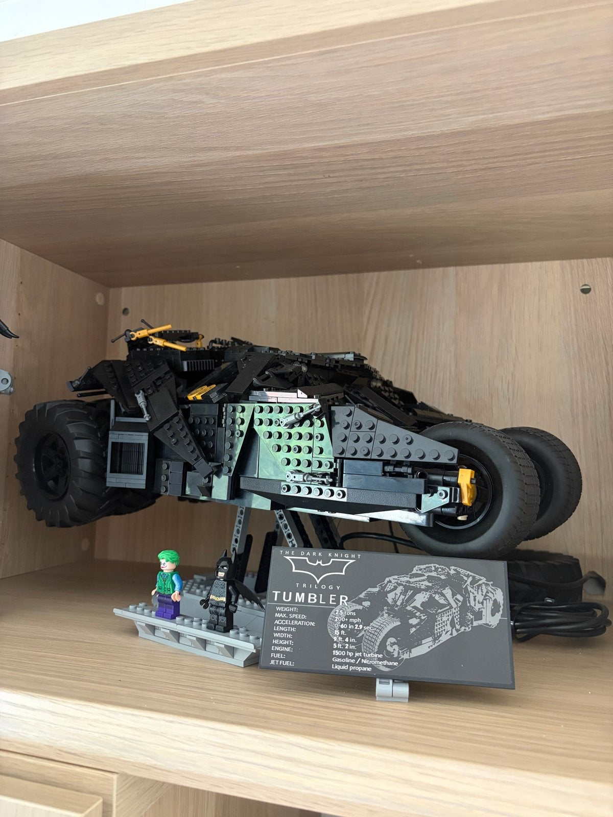 LEGO Batman Tumbler met verlichting en draai statief., Ophalen of Verzenden, Zo goed als nieuw, Overige merken