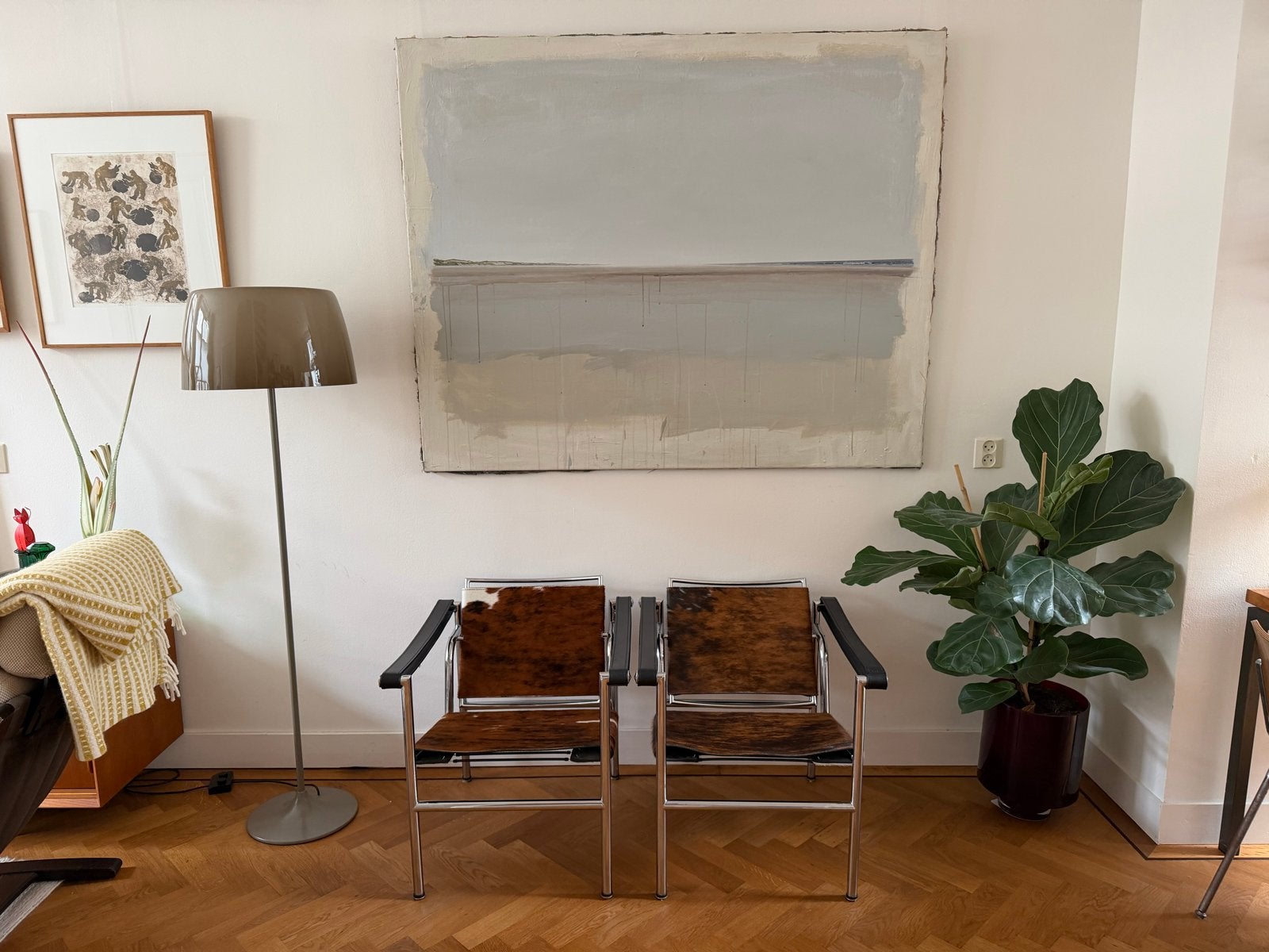 Set van 2 Corbusier LC1 voor Cassina, Huis en Inrichting, Ophalen, Twee, Bruin, Leer