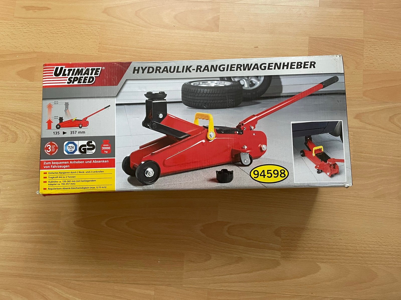 Hydraulische autokrik - 2000 kg hefvermogen, Ophalen of Verzenden, Zo goed als nieuw, Hydraulisch, Garagekrik