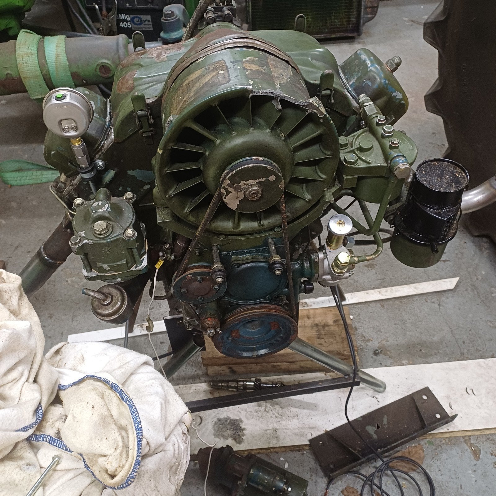 Ifa 2vd8/8-2svl luchtgekoelde diesel motor, Ophalen, Gebruikt