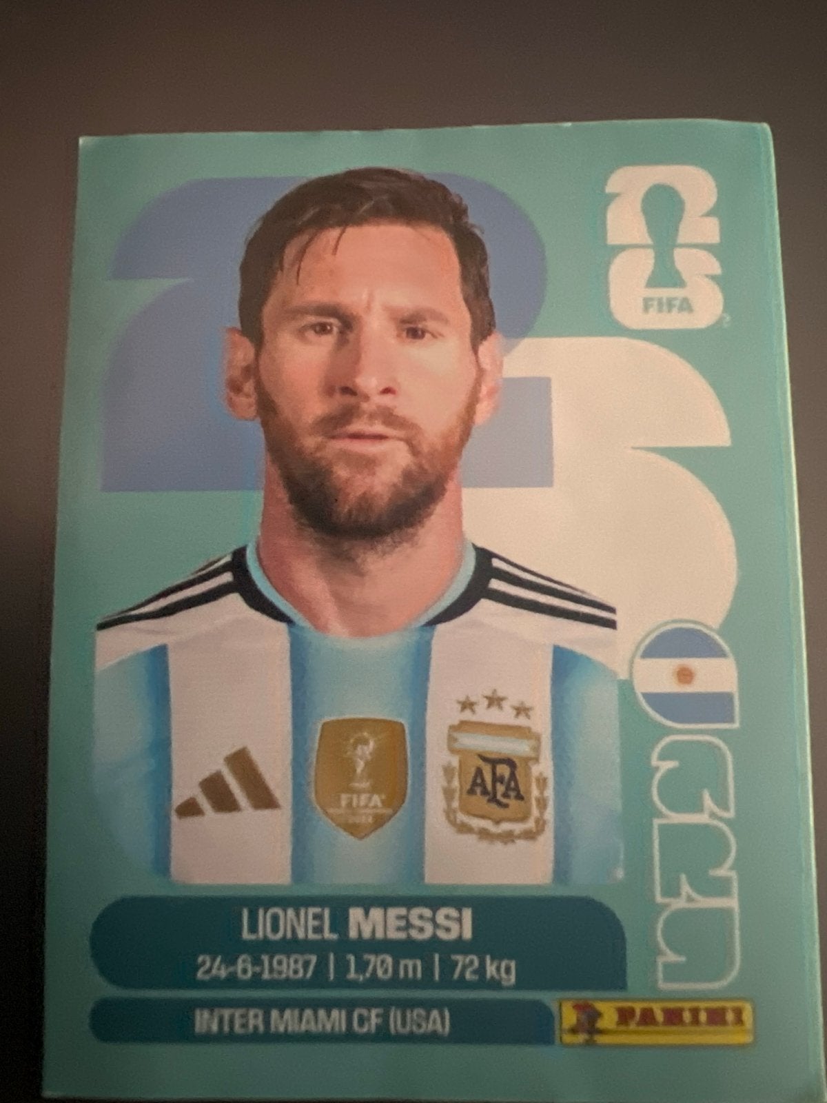 Lionel Messi Panini FIFA 2026 sticker, Verzenden, Zo goed als nieuw, Buitenlandse clubs, Spelerskaart