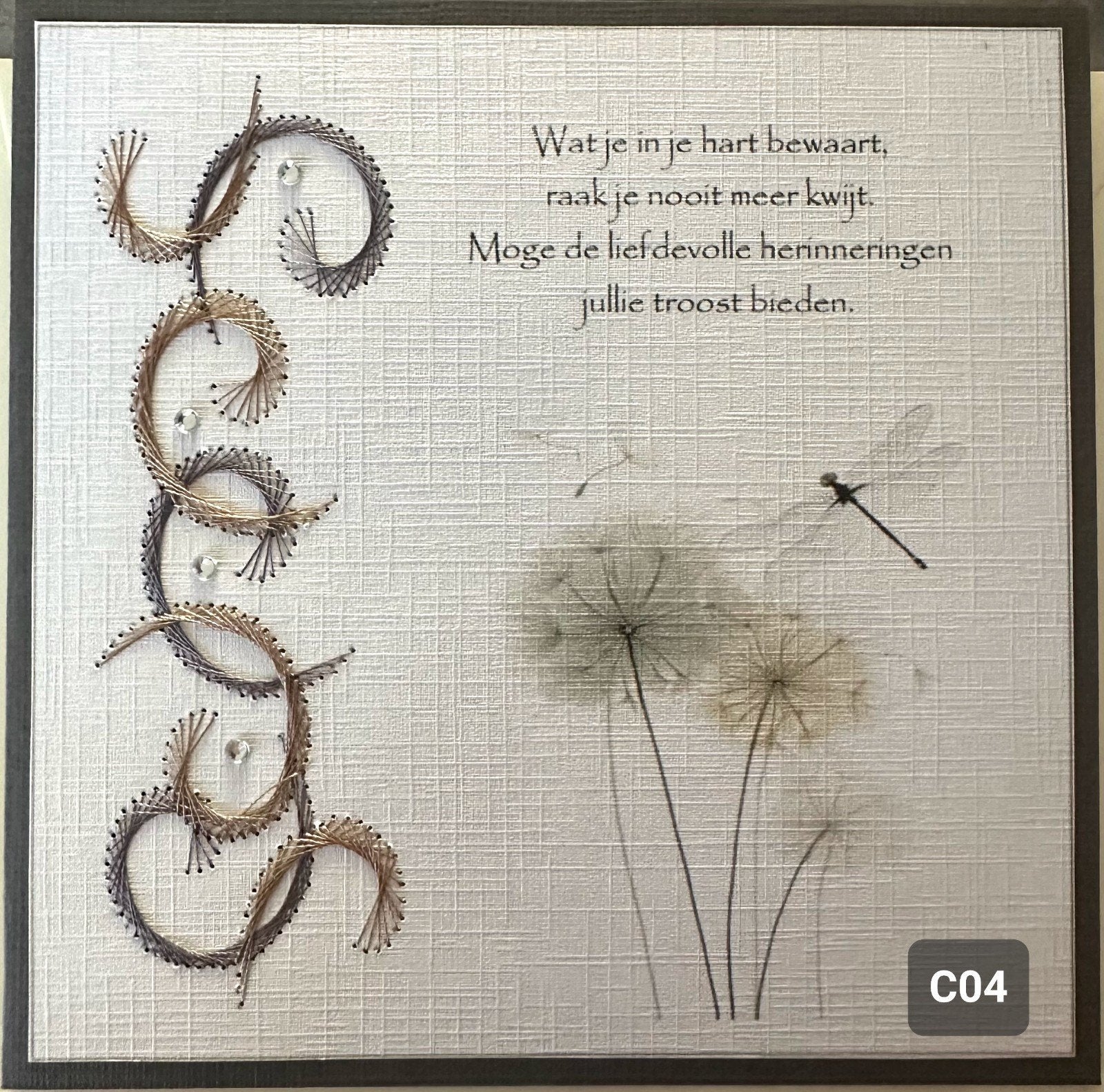 Geborduurde Wenskaarten Condoleance, Nieuw, Man of Vrouw, Info@sparklecrafts.nl, Ophalen of Verzenden