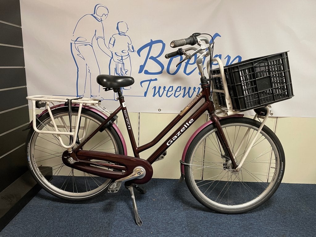 Gazelle Heavy Duty 28/49 3v Paars Damesfiets, Fietsen en Brommers, Fietsen | Dames | Damesfietsen, Ophalen, Terugtraprem, Gazelle