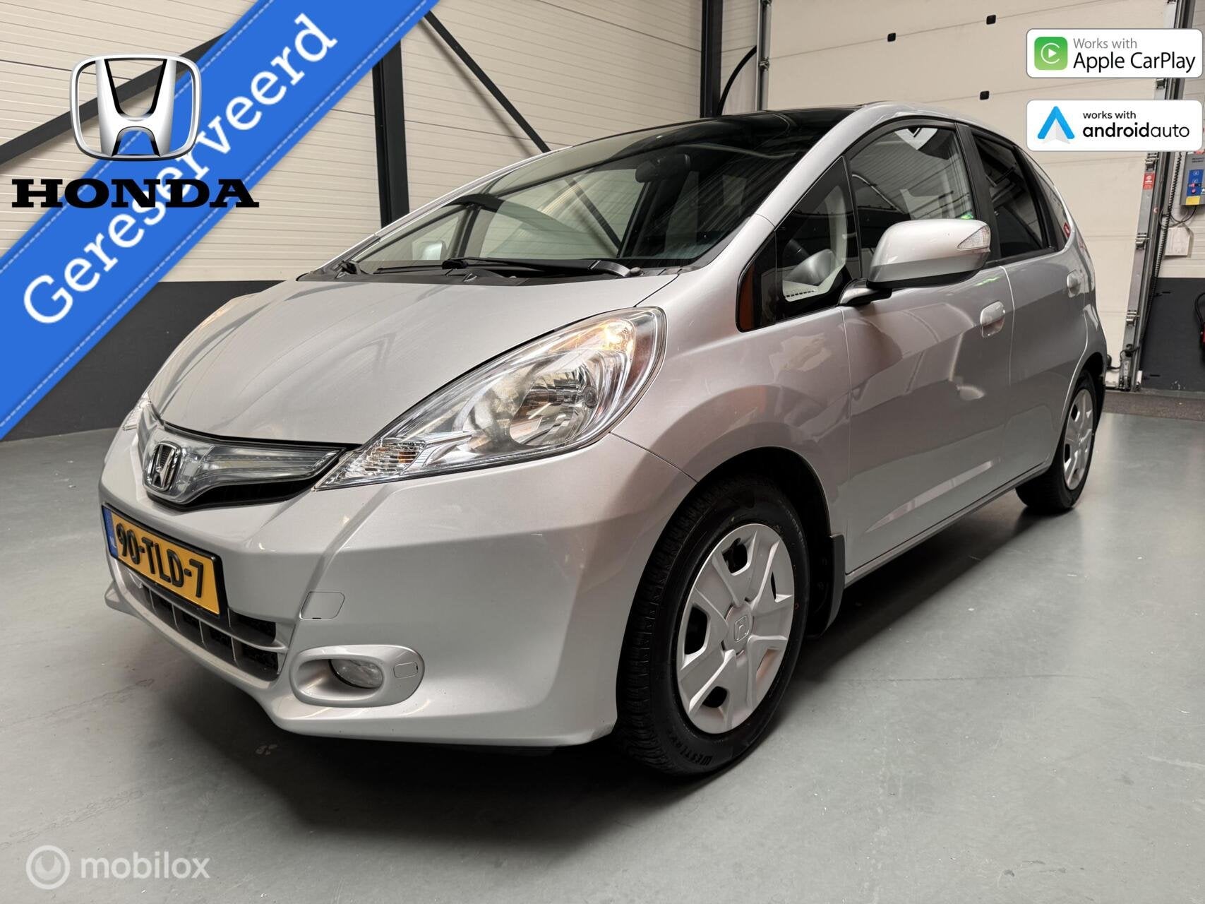Honda Jazz 1.4 Hybrid Exclusive Leer|Pano|CarPlay-Android, Auto's, Honda, Gebruikt, Zwart, 4 cilinders, 49 €/maand
