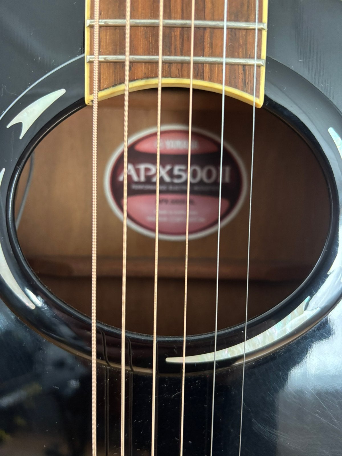 Yamaha APX500II BL zwart elektrisch-akoestische gitaar +hoes, Ophalen, Gebruikt, Overige typen