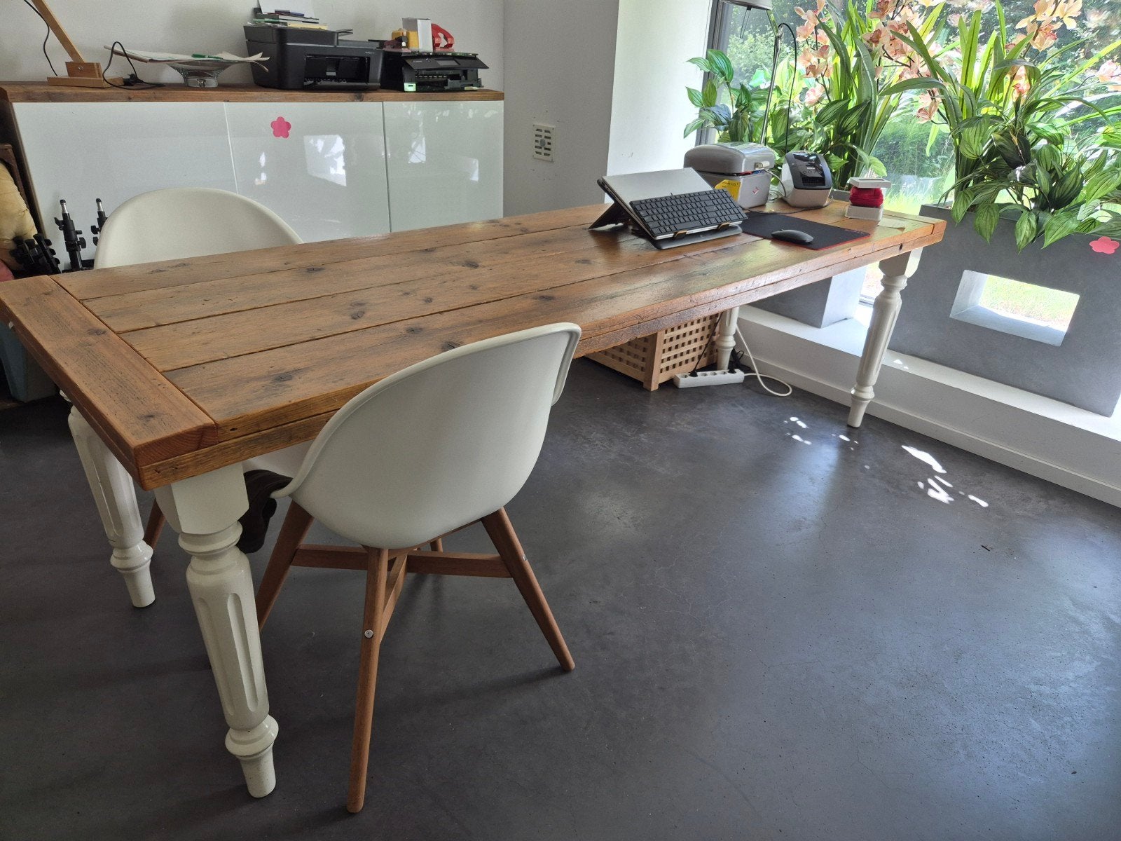 Landelijke eetkamertafel voor 8 personen - 225x78x74, Ophalen, 200 cm of meer, 50 tot 100 cm, Zo goed als nieuw