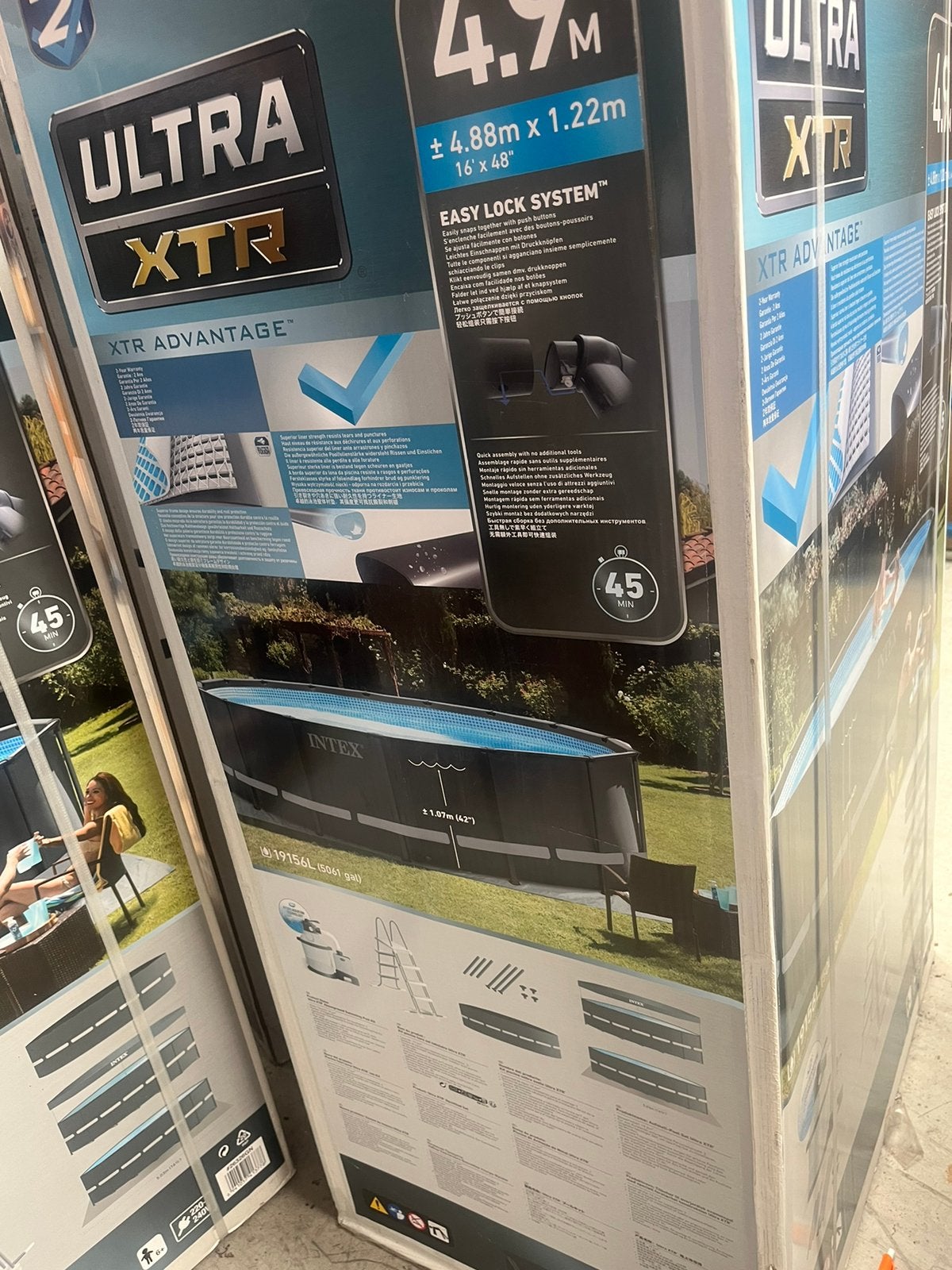 Intex ultra xtr 488 x 122 rond nieuw opzetzwembad, Rond, 300 cm of meer, Zo goed als nieuw, Ophalen