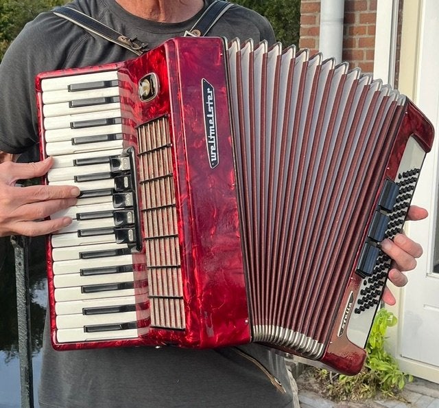 Accordeon, Weltmeister, Ophalen, Gebruikt, 80-bas, Met koffer