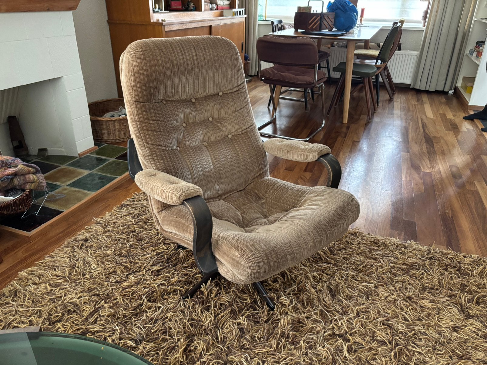 Draaistoel fauteuil jaren 80, Ophalen, Vintage