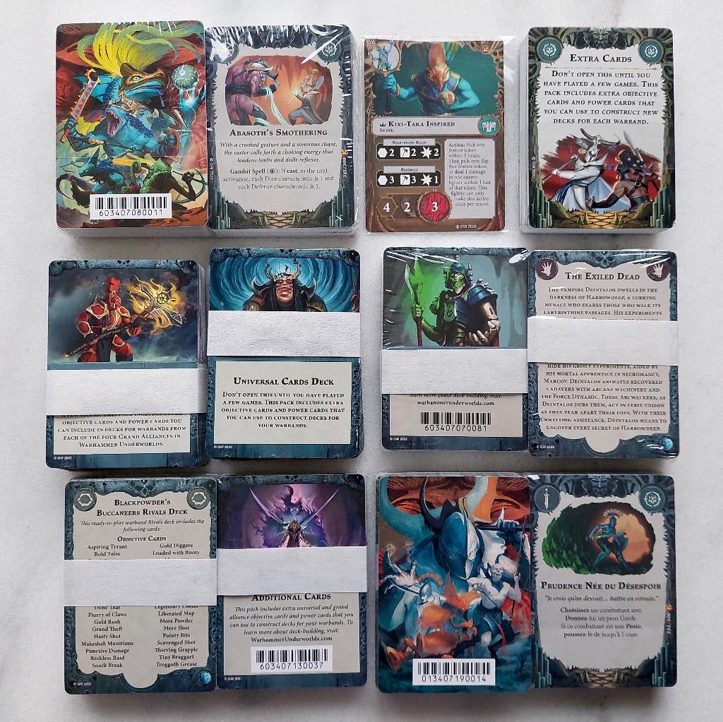 7 sets Warhammer Underworlds 1ste editie cards / kaarten, Ophalen of Verzenden, Nieuw, Warhammer, Toebehoren