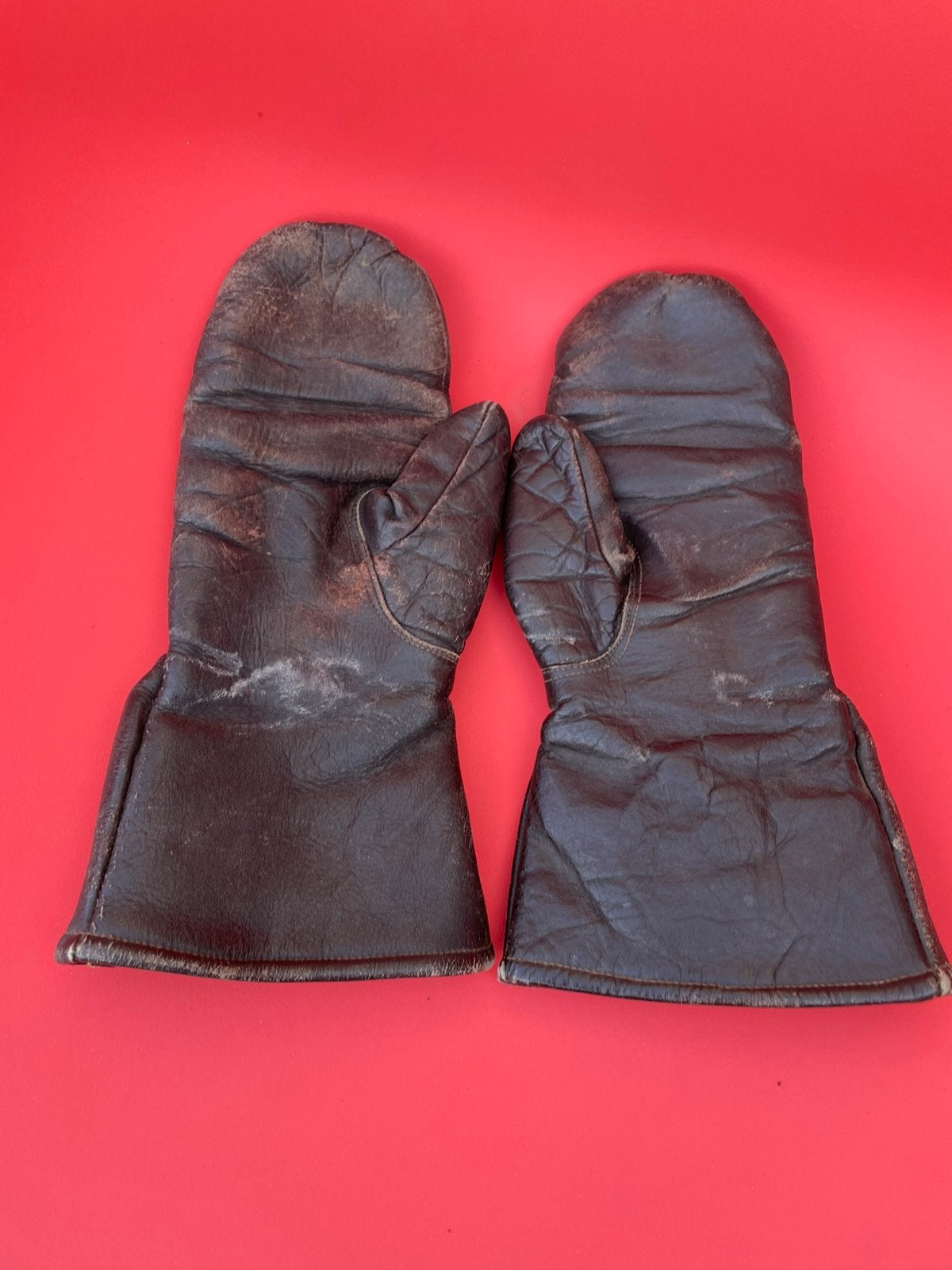 Lederen vintage winter wanten, van omstreeks 1950, Verzamelen, Retro, Ophalen of Verzenden, Overige typen