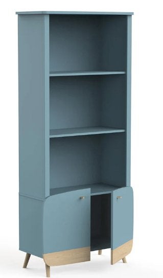 Boekenkast/opbergkast blauw, Ophalen, Met deur(en), Nieuw, Scandinavisch