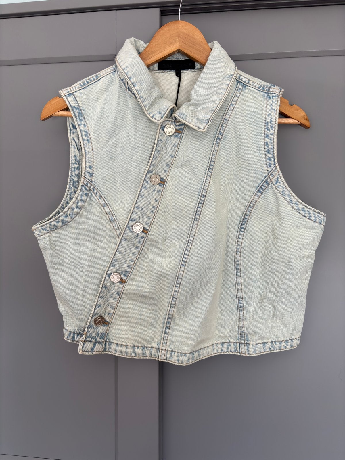Nieuw Zara spijkergilet XL - Lichtblauw denim vest, Verzenden, Nieuw, Maat 42/44 (L), Blauw