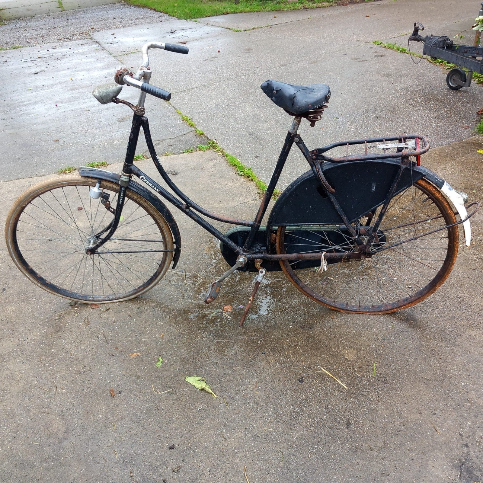 Germaan fiets oldtimer, Ophalen, Gebruikt
