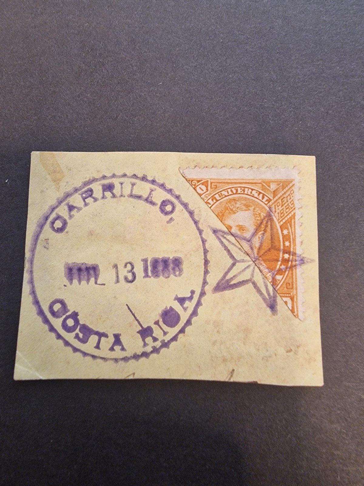 Halve postzegel Costa Rica 1888, Ophalen of Verzenden, Midden-Amerika