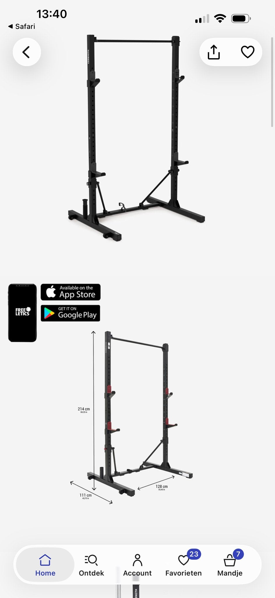 Squat Rack / Power Rack 500 Decathlon, Sport en Fitness, Fitnessmaterialen, Ophalen, Gebruikt, Armen, Overige typen