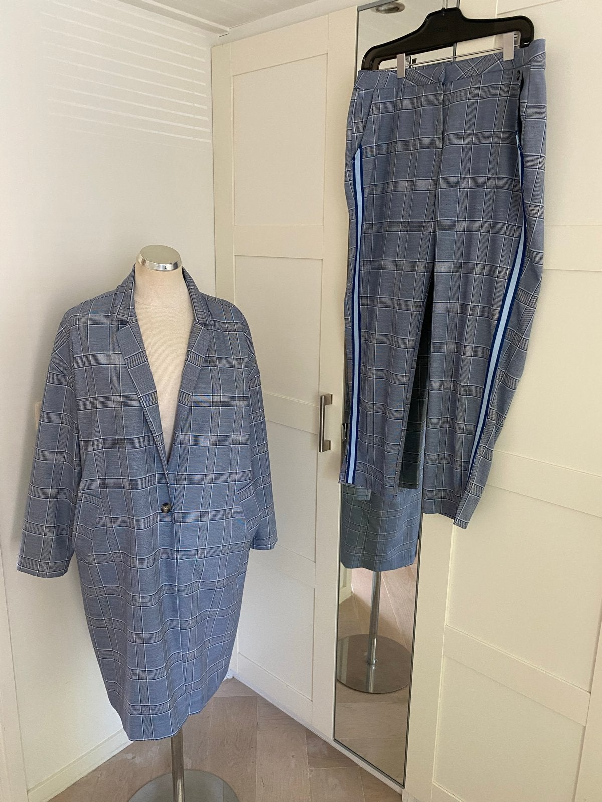 DIDI Pretty Different Geruite Blazer en Broek Set, Maat 38/40 (M), Blauw, Ophalen of Verzenden, Zo goed als nieuw