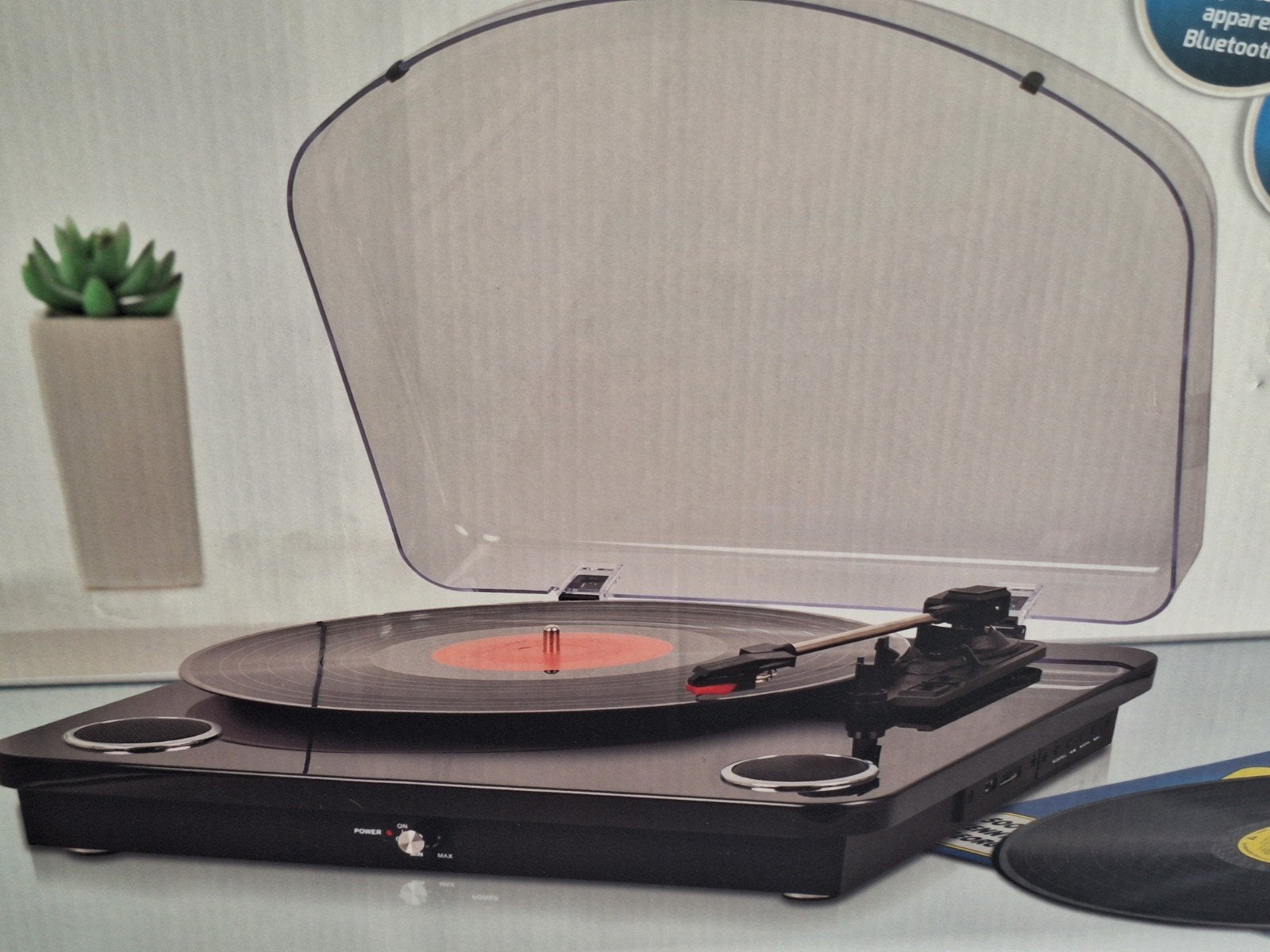 Maginon HS-T08 Platenspeler met USB en Bluetooth - Zwart, Overige merken, Nieuw, Ophalen of Verzenden, USB-aansluiting
