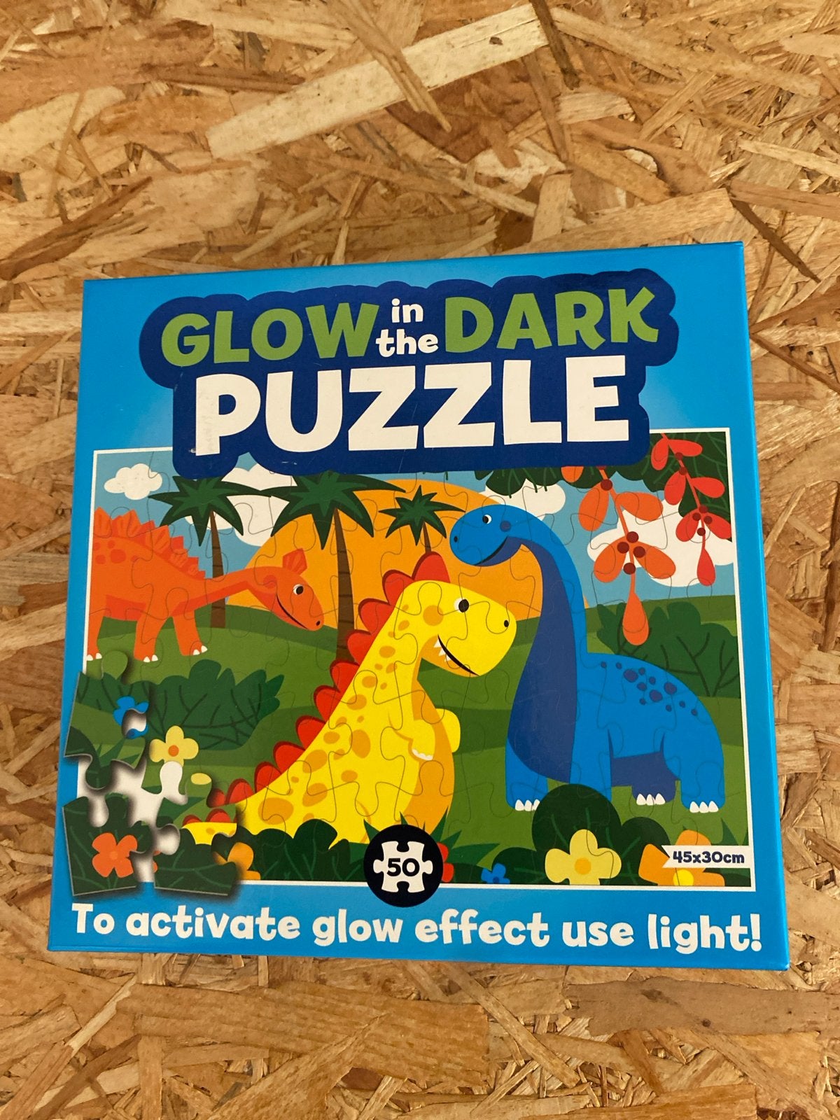 Glow in the Dark Dinosaurus Puzzel 50 Stukjes, Ophalen, 10 tot 50 stukjes, Nieuw, 4 tot 6 jaar