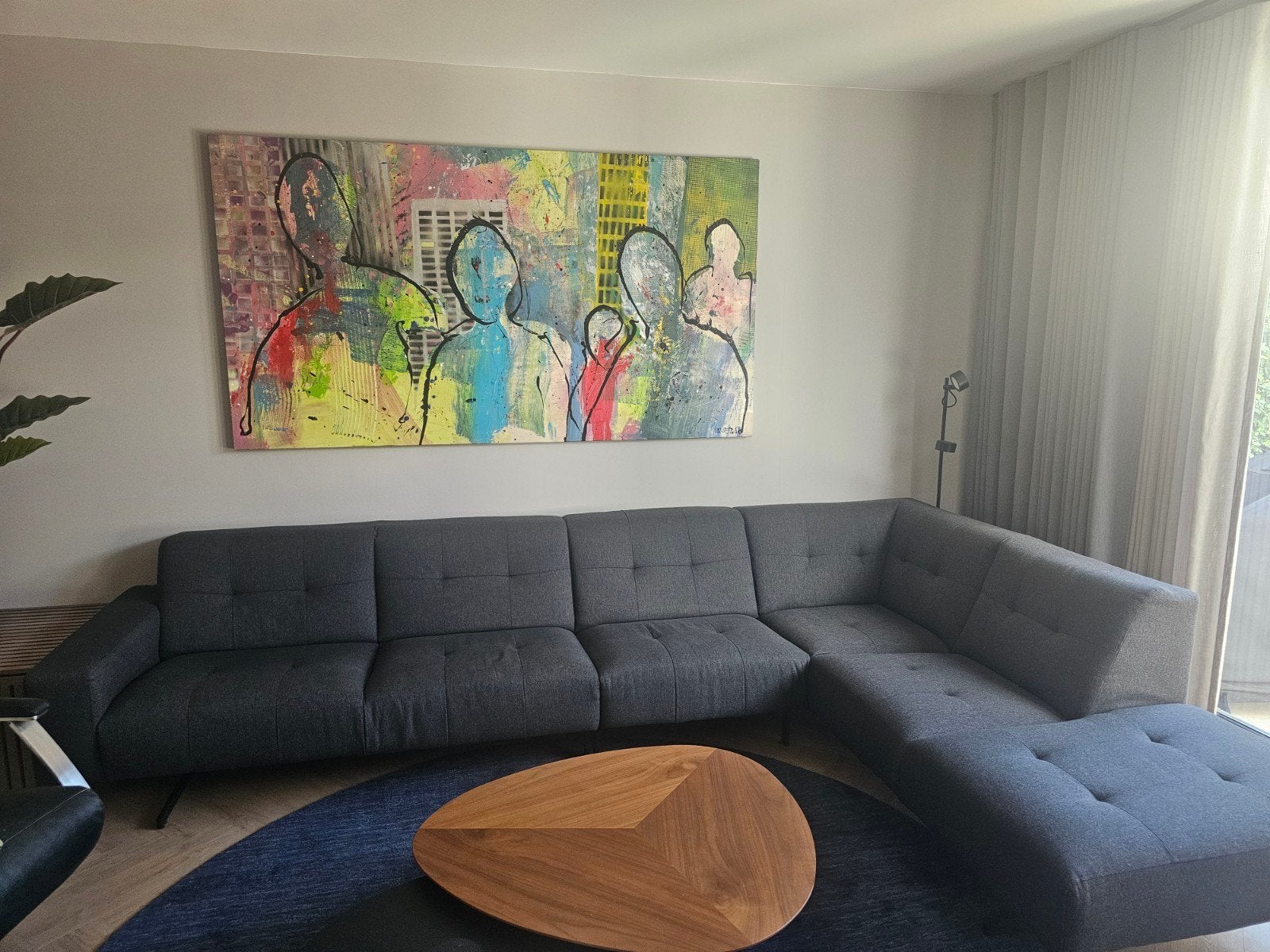 Montel model Traffic Hoekbank Antraciet, Ophalen, Gebruikt, Stof, Modern, Comfortabel