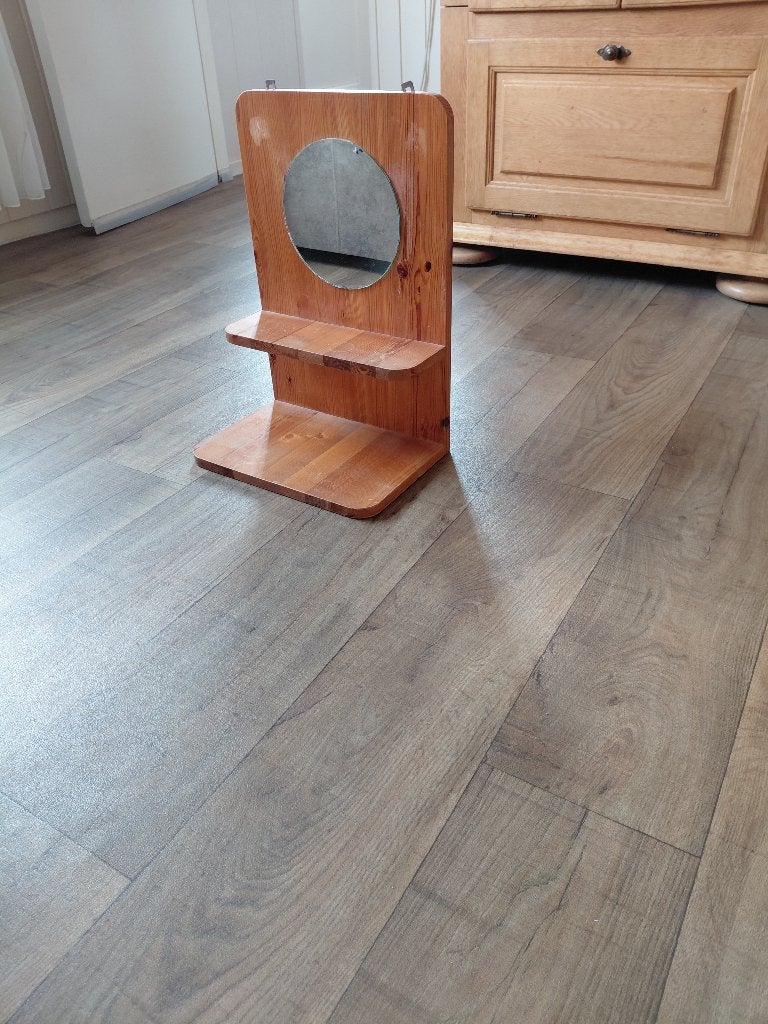 vintage spiegel met plank, Minder dan 50 cm, Gebruikt, Overige typen, Ophalen of Verzenden