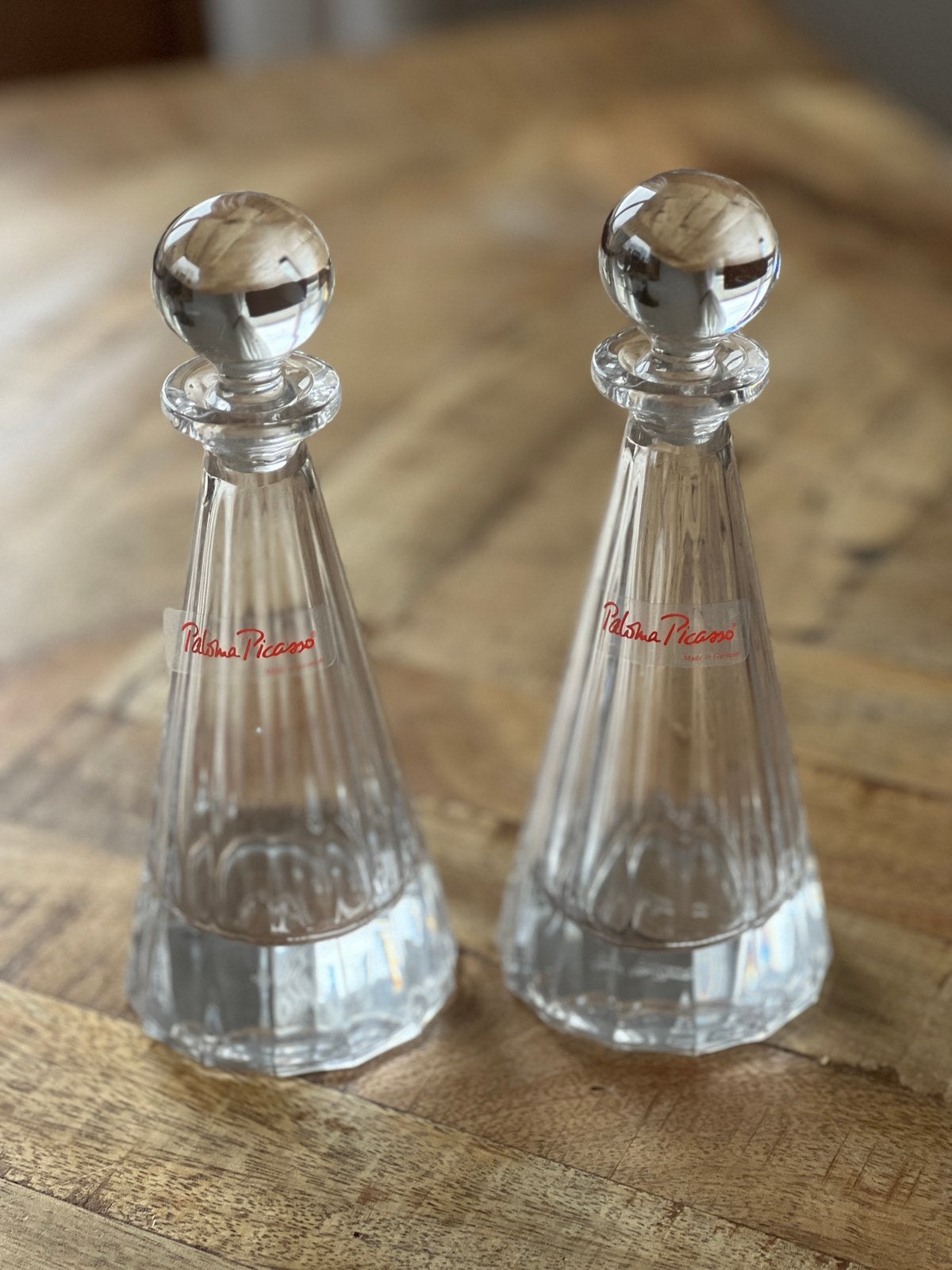 Villeroy & Boch - Paloma Picasso - set 2 vintage karaffen, Ophalen of Verzenden, Nieuw, Kristal, Glas of Glazen
