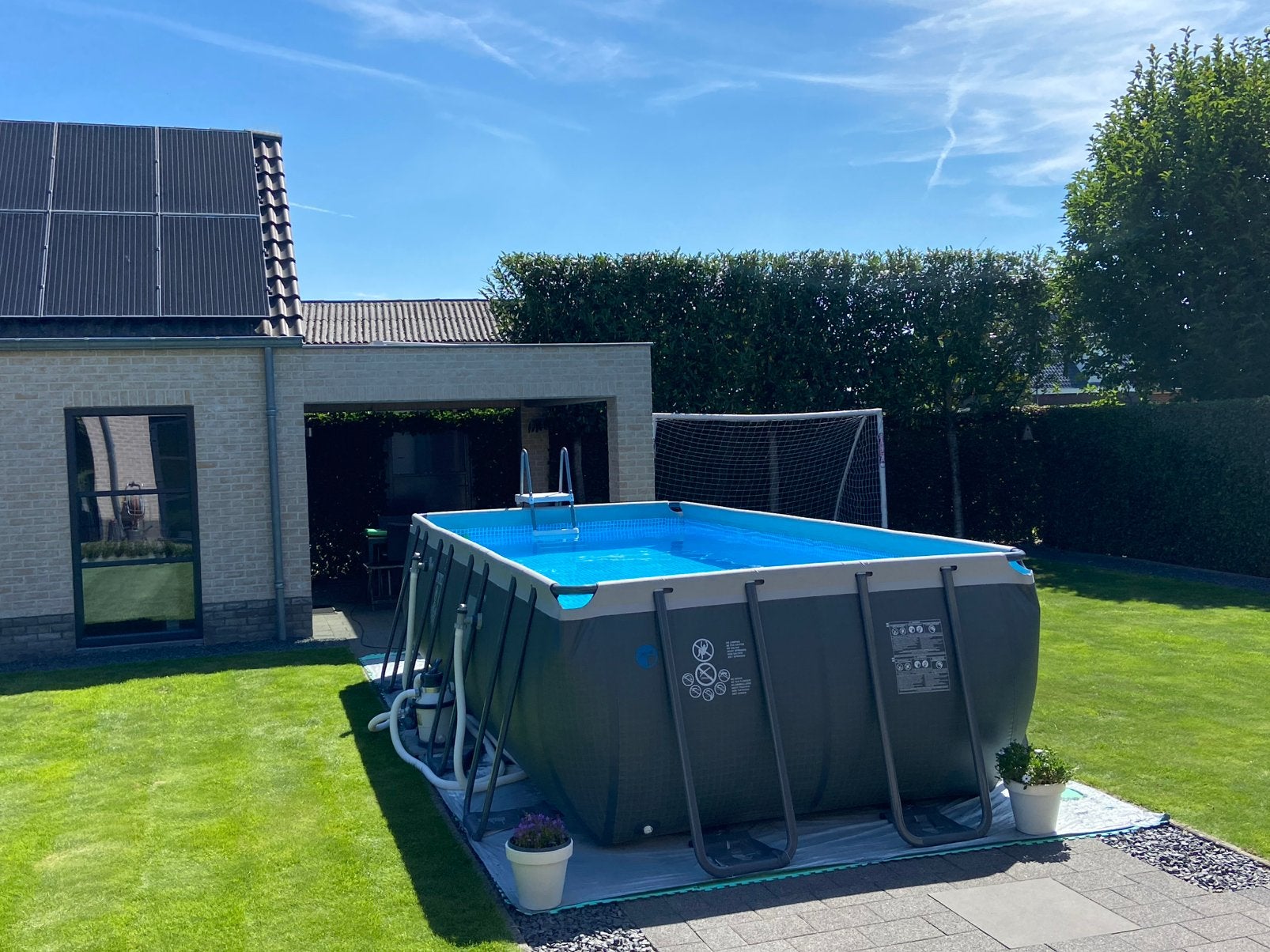INTEX ULTRA XTR 5.49 x 2.79  ZANDFILTERPOMP 5kw WARMTEPOMP, Tuin en Terras, Zwembaden, Zo goed als nieuw, Opzetzwembad, 120 cm of meer