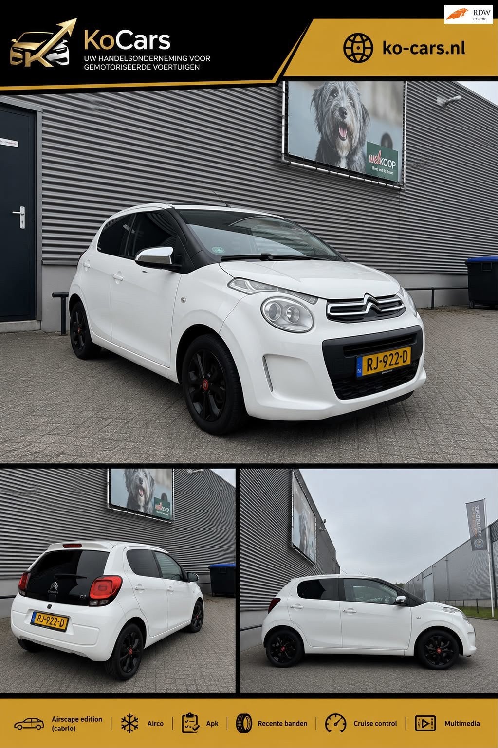 Citroen C1 / Apk / Airco / Cruise / Navi / Cabrio, Auto's, Voorwielaandrijving, Gebruikt, Euro 6, 4 stoelen