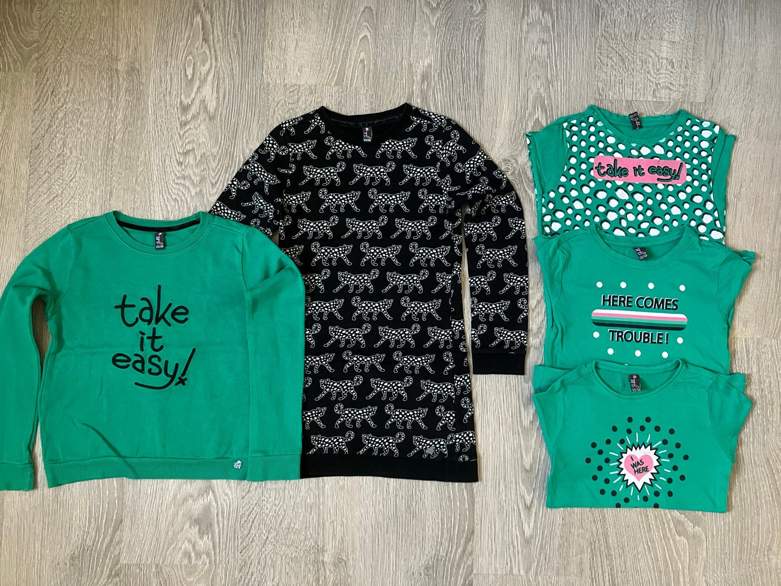 Jill 122 128 longsleeves trui en jurk, Kinderen en Baby's, Ophalen of Verzenden, Gebruikt, Meisje, Shirt of Longsleeve