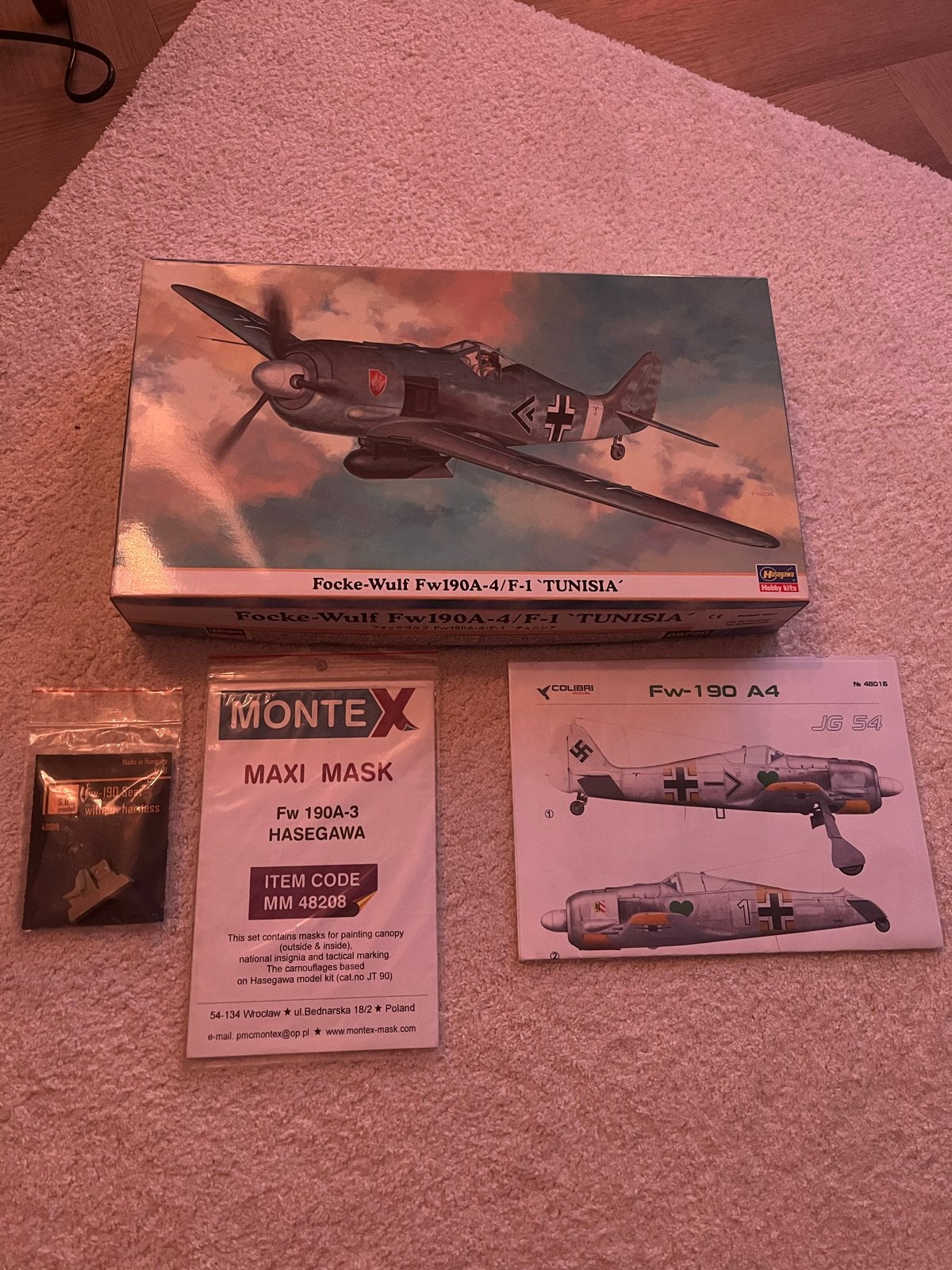 Hasegawa 1/48 Focke-Wulf Fw190A-4/F-1 met extras, Nieuw, Ophalen of Verzenden, Vliegtuig, Hasegawa