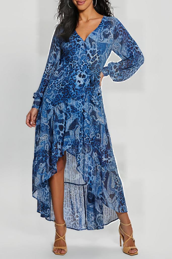 Guess, XL, NIEUW, blauwe jurk met print, Maat 38/40 (M), Blauw, Nieuw, Ophalen of Verzenden