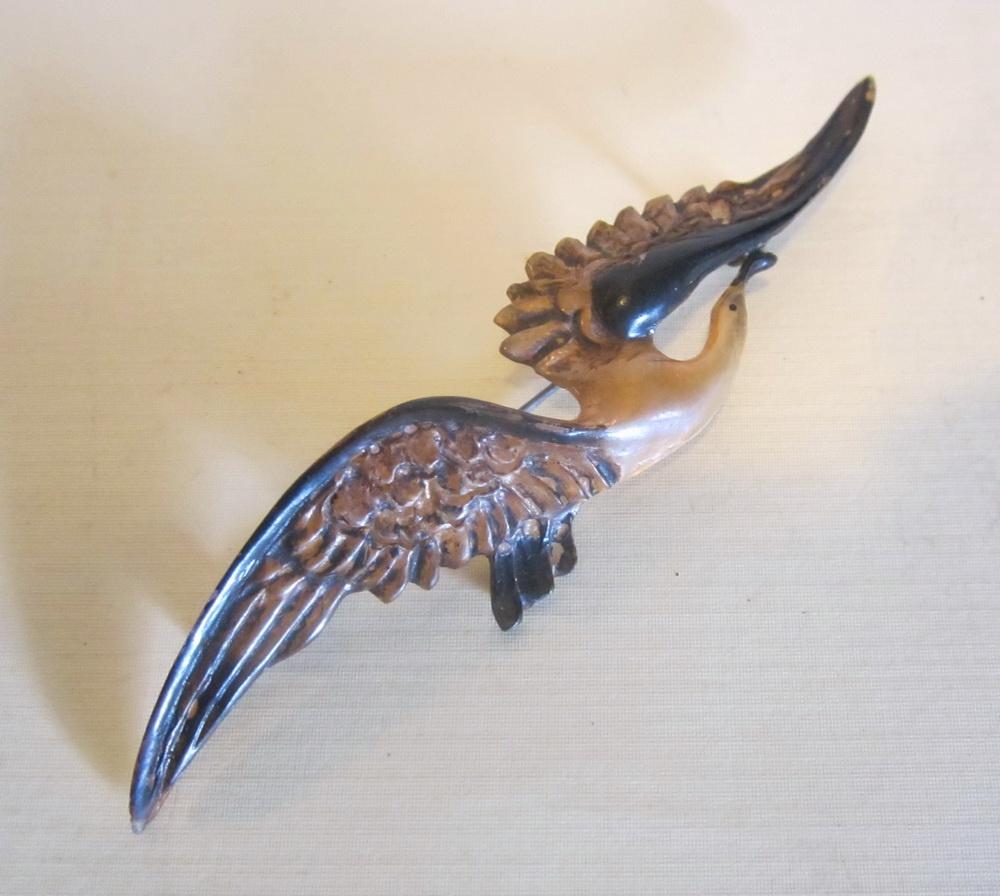 Art nouveau broche van GIP Georges Pierre hoorn: ca 1900, Sieraden, Tassen en Uiterlijk, Antieke sieraden, Verzenden, Overige materialen