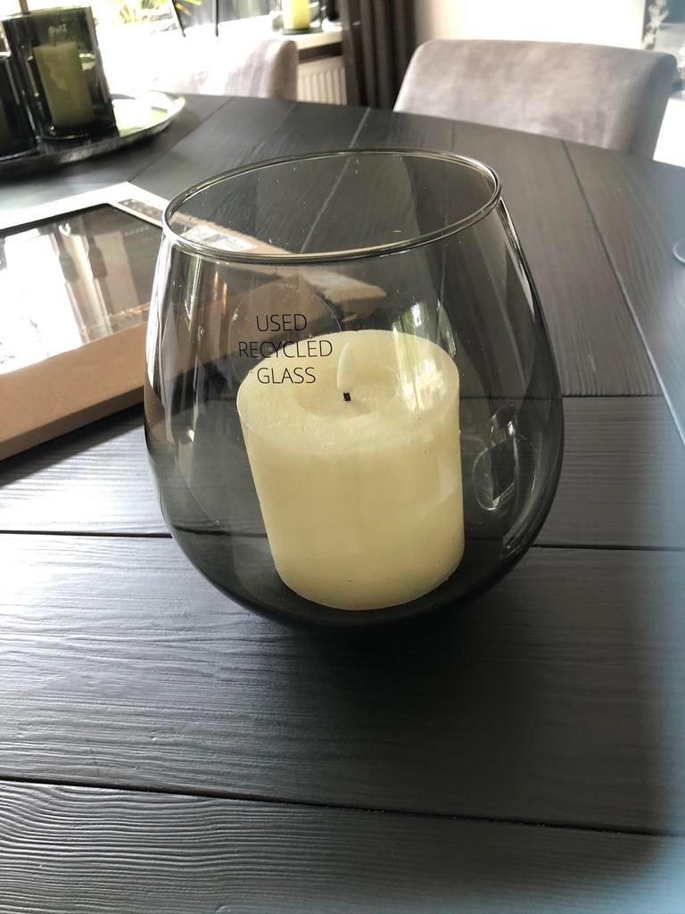 Windlicht smoke, Overige kleuren, Ophalen of Verzenden, Minder dan 50 cm, Glas