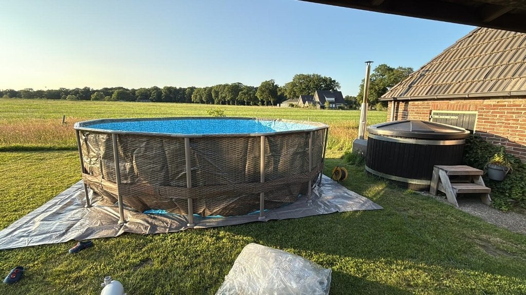 Summer Waves Elite Pool  4,88 meter inclusief zoutwatersyst., Ophalen, Zo goed als nieuw, Afdekzeil