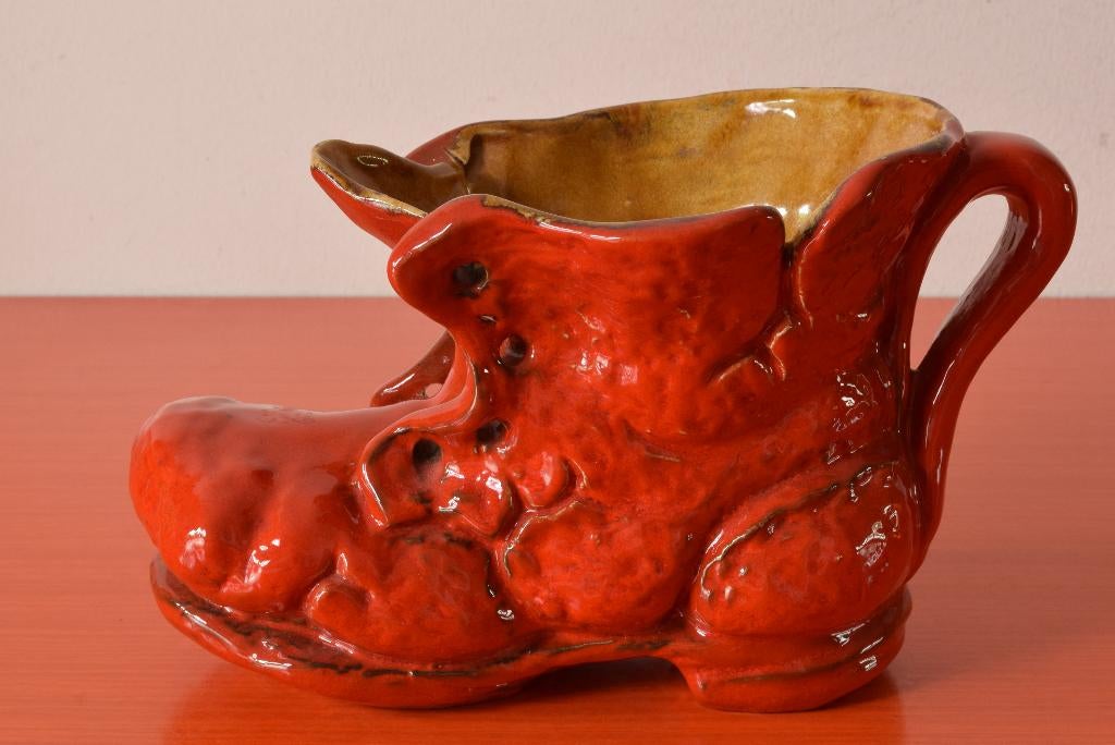 Retro vintage bloempot / sierobject - Model hoge schoen, Ophalen of Verzenden