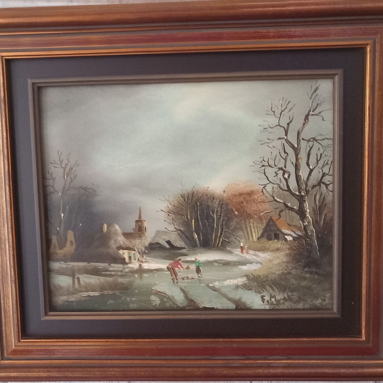 2 schilderijen Frits Meijer, Doek, Oud hollands, Landschap, Ophalen