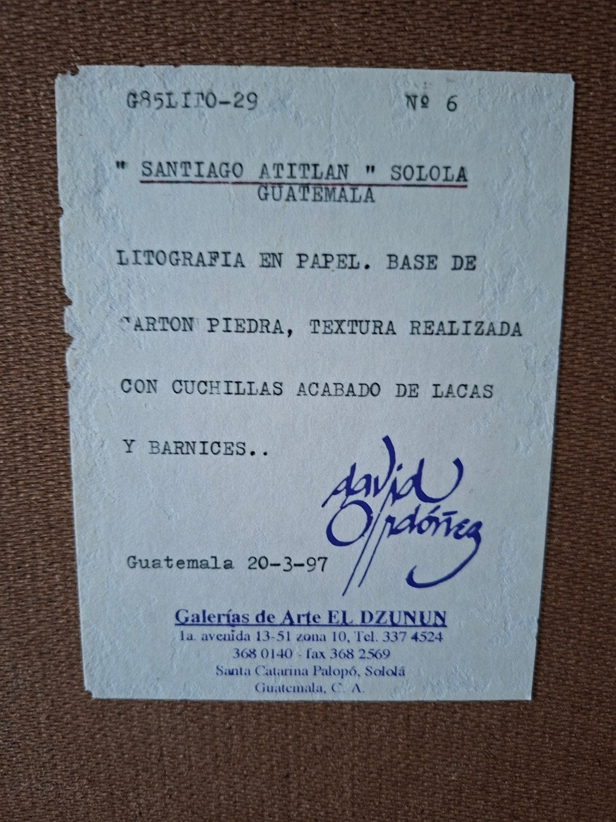 Handgetextureerd Kunstwerk "Santiago Atitlán"- David Ordóñez, Antiek en Kunst, Ophalen of Verzenden