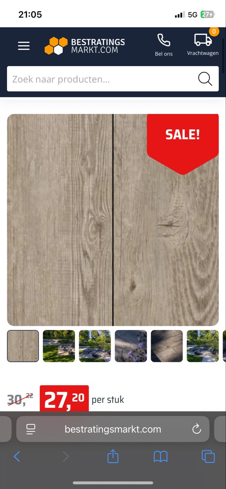 5 stuks GeoCeramica 120x30 Carpenter Mud tegels, Tuin en Terras, Tegels en Klinkers, Ophalen, Nieuw, Minder dan 5 m²