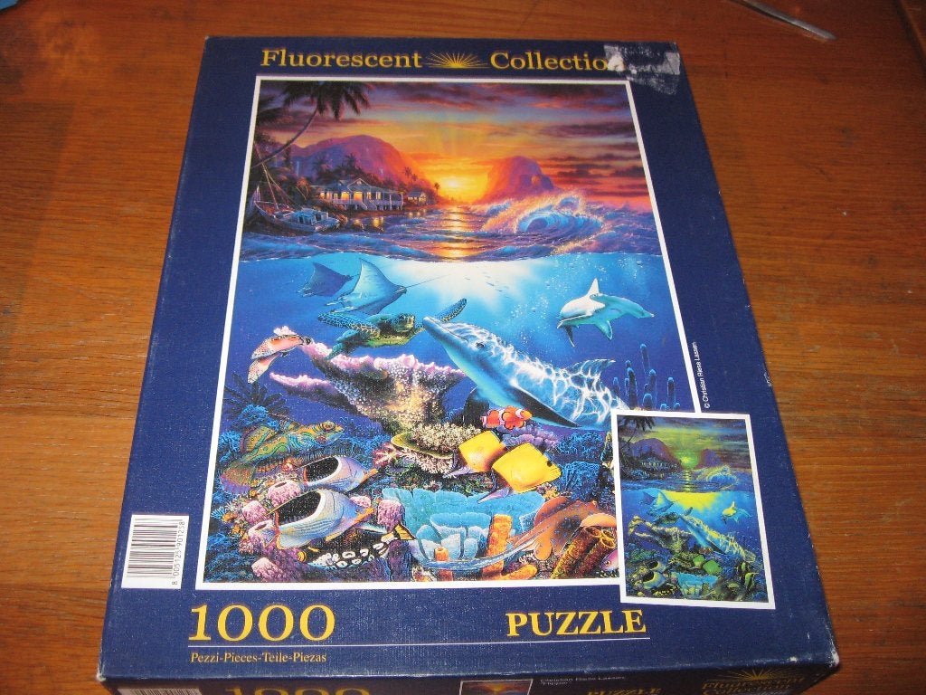 Fluorescent Collection 1000 stukjes FLIPPER, Ophalen of Verzenden, 500 t/m 1500 stukjes, Gebruikt, Legpuzzel