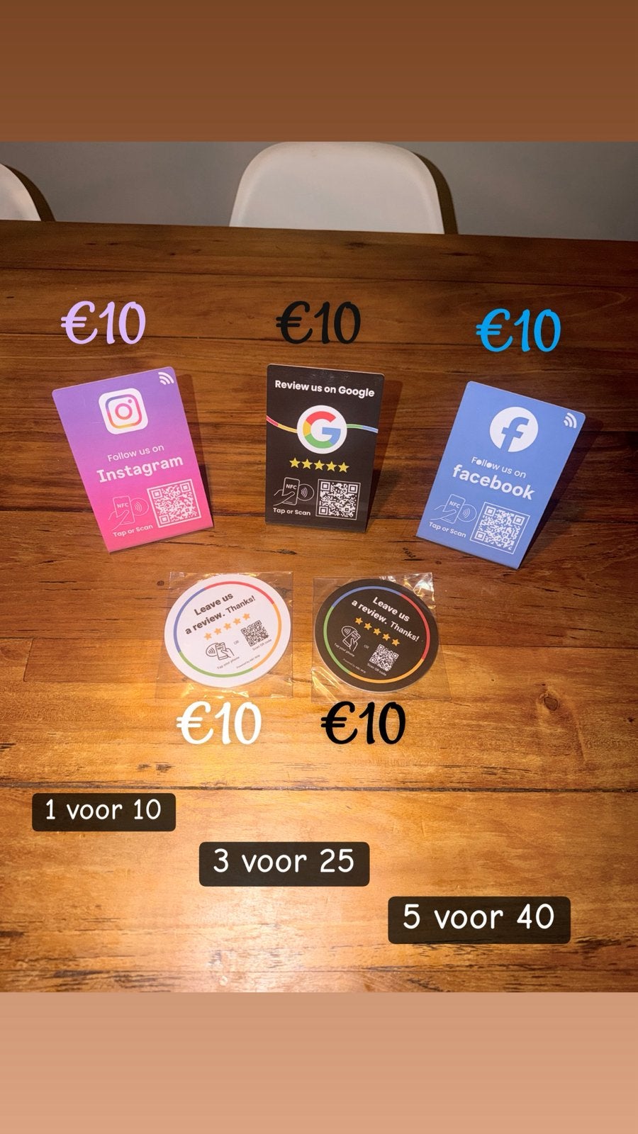 NFC cards Instagram, google en Facebook review, Computers en Software, Ophalen of Verzenden, Nieuw, Mobiele scanner, Android