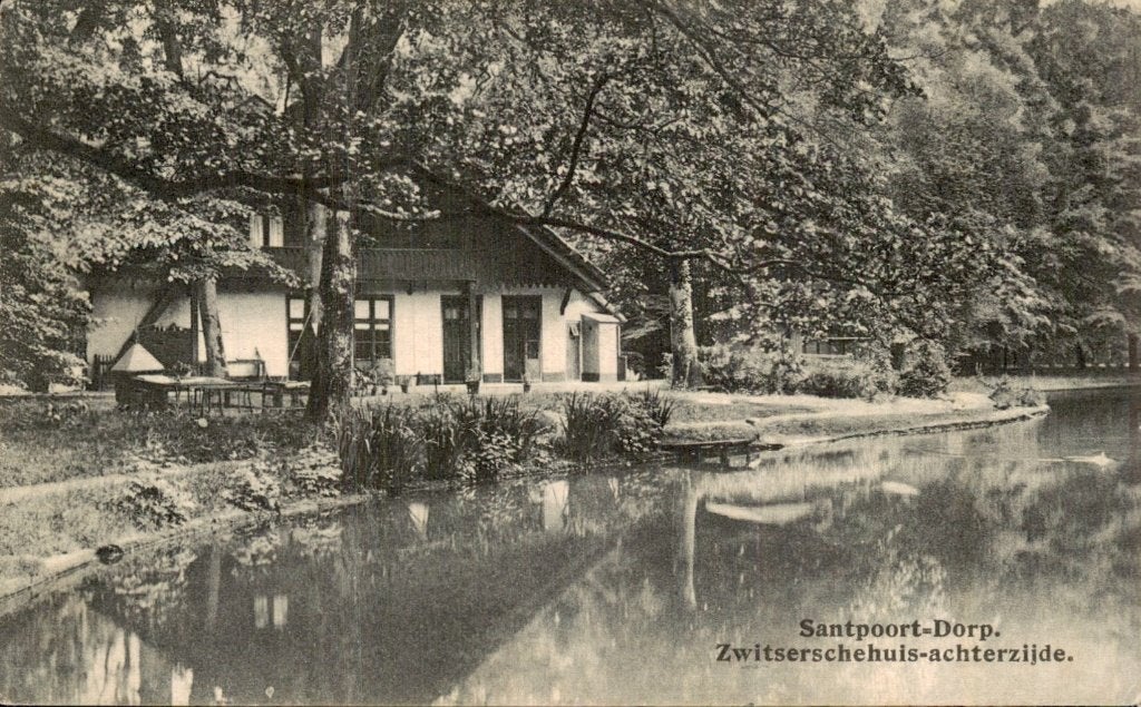 Santpoort - Zwitserschehuis - achterzijde, Ophalen of Verzenden, Voor 1920, Gelopen, Noord-Holland