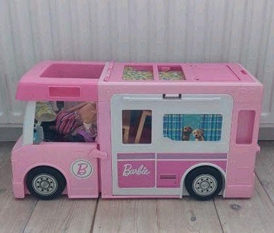 Barbie 3-in-1 Droomcamper met accessoires, Ophalen of Verzenden, Zo goed als nieuw