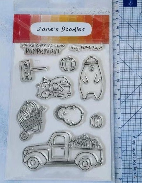 Jane's Doodles Pumpkin Patch clear stamp, Hobby en Vrije tijd, Stempelen, Ophalen of Verzenden, Nieuw, Clearstamp