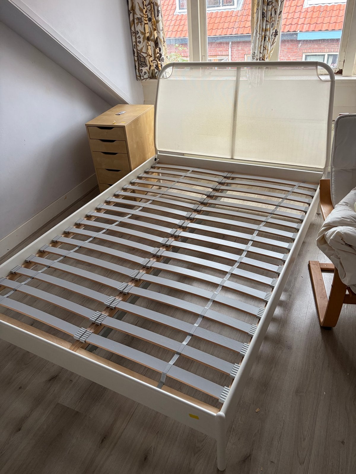 IKEA Duken 140x200 tweepersoons bed, Huis en Inrichting, Ophalen, Eenpersoons, Wit, 140 cm