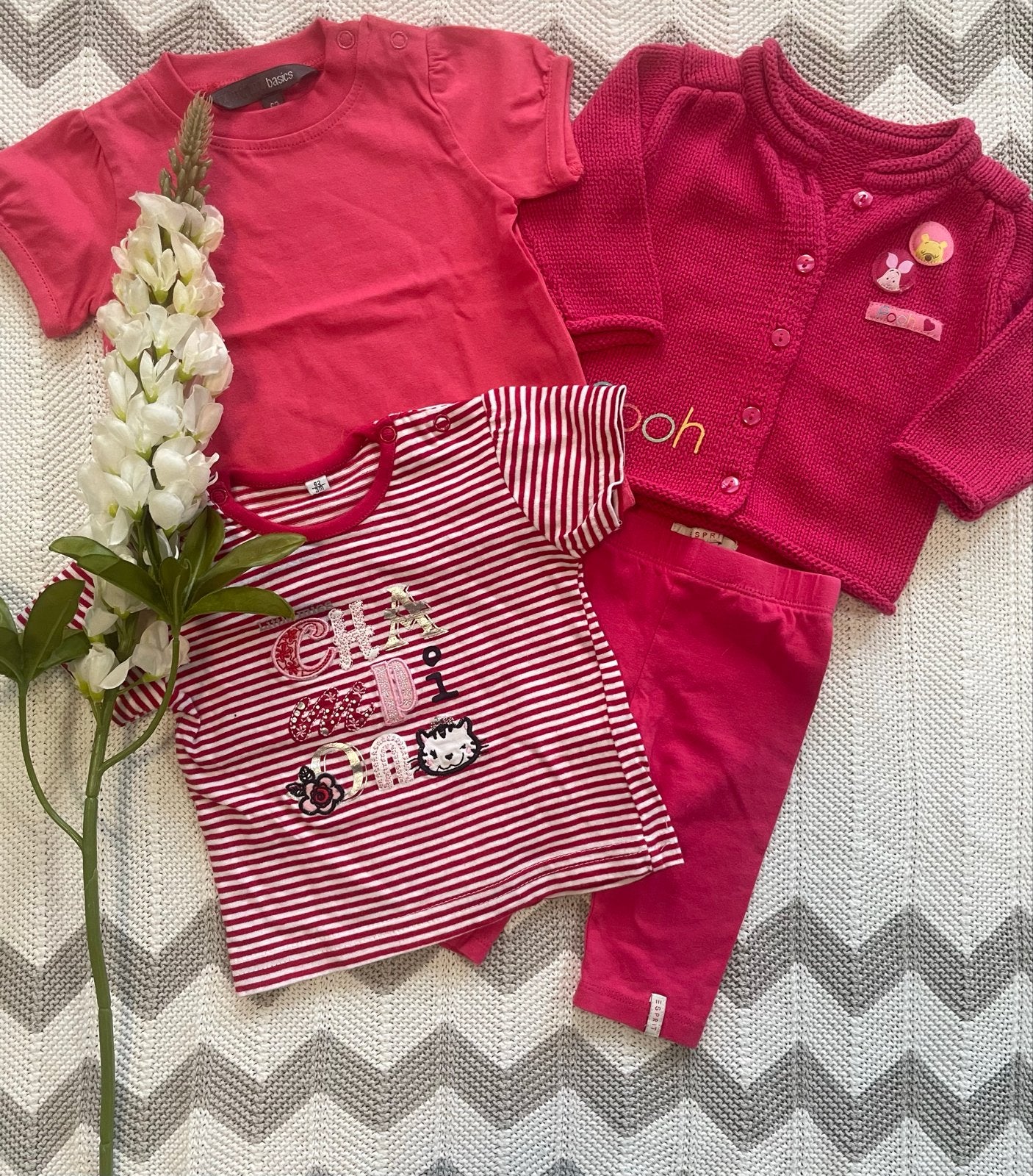 Leuk fuchsia roze herfst babykleding pakketje, maatje 62, Ophalen of Verzenden, Gebruikt, Maat 62